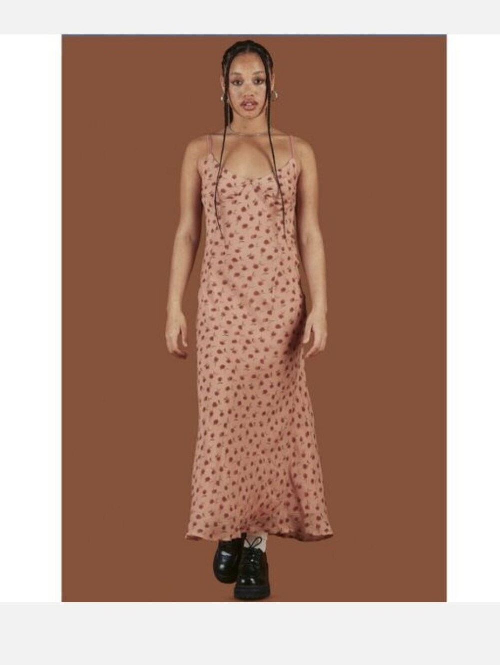 UNIF Pink Floral Maxi Slip Dress Lined Size XL